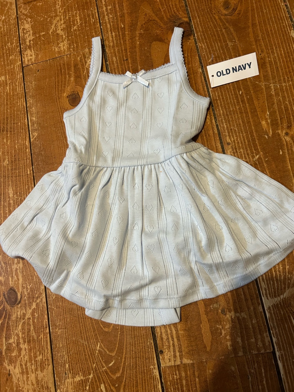 Old Navy Light Blue Knit Eyelet Dress for Girls